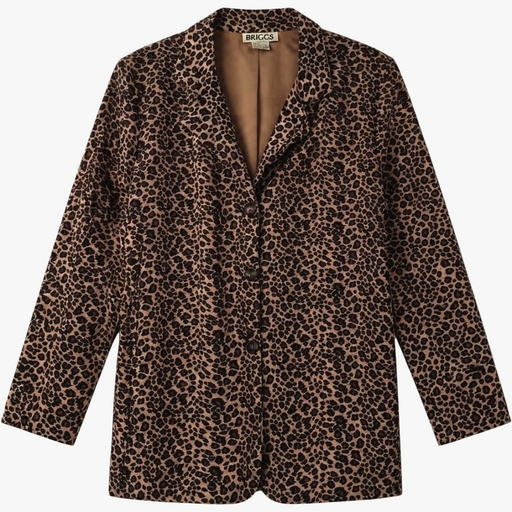 Vtg Briggs New York Leopard Print Jacket Mob Wife Indie Sleaze Y2k Retro Glam